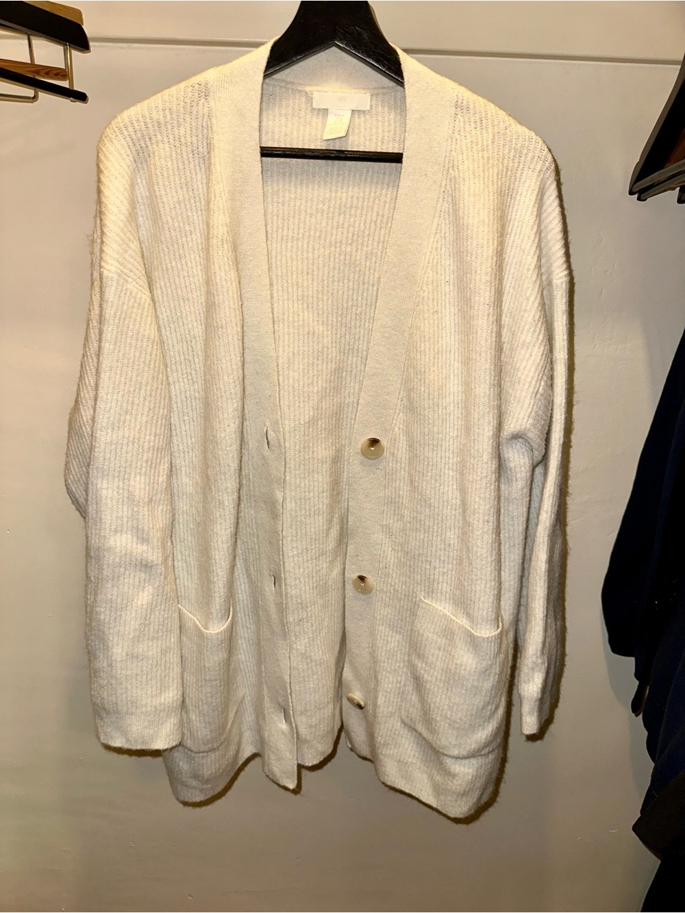 H&M Cream Button-Front Women’s Cardigan Sweater
